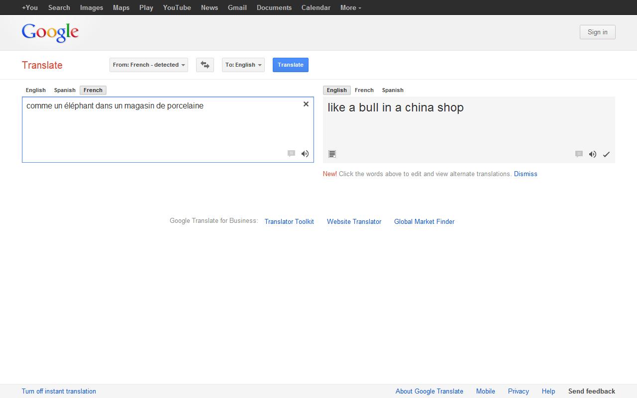 google translate tab