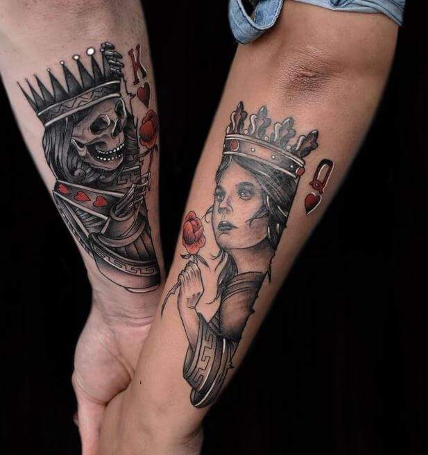 Gangster King and Queen tattoos