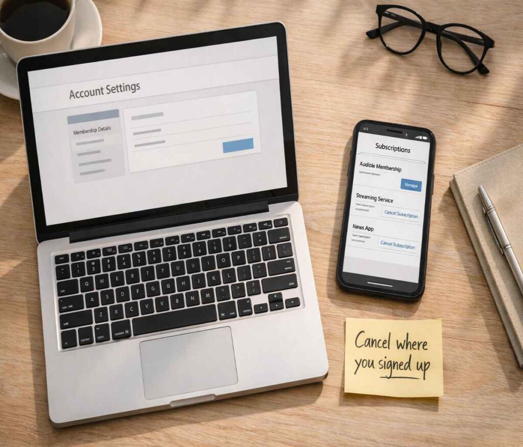 how to cancel audible membership